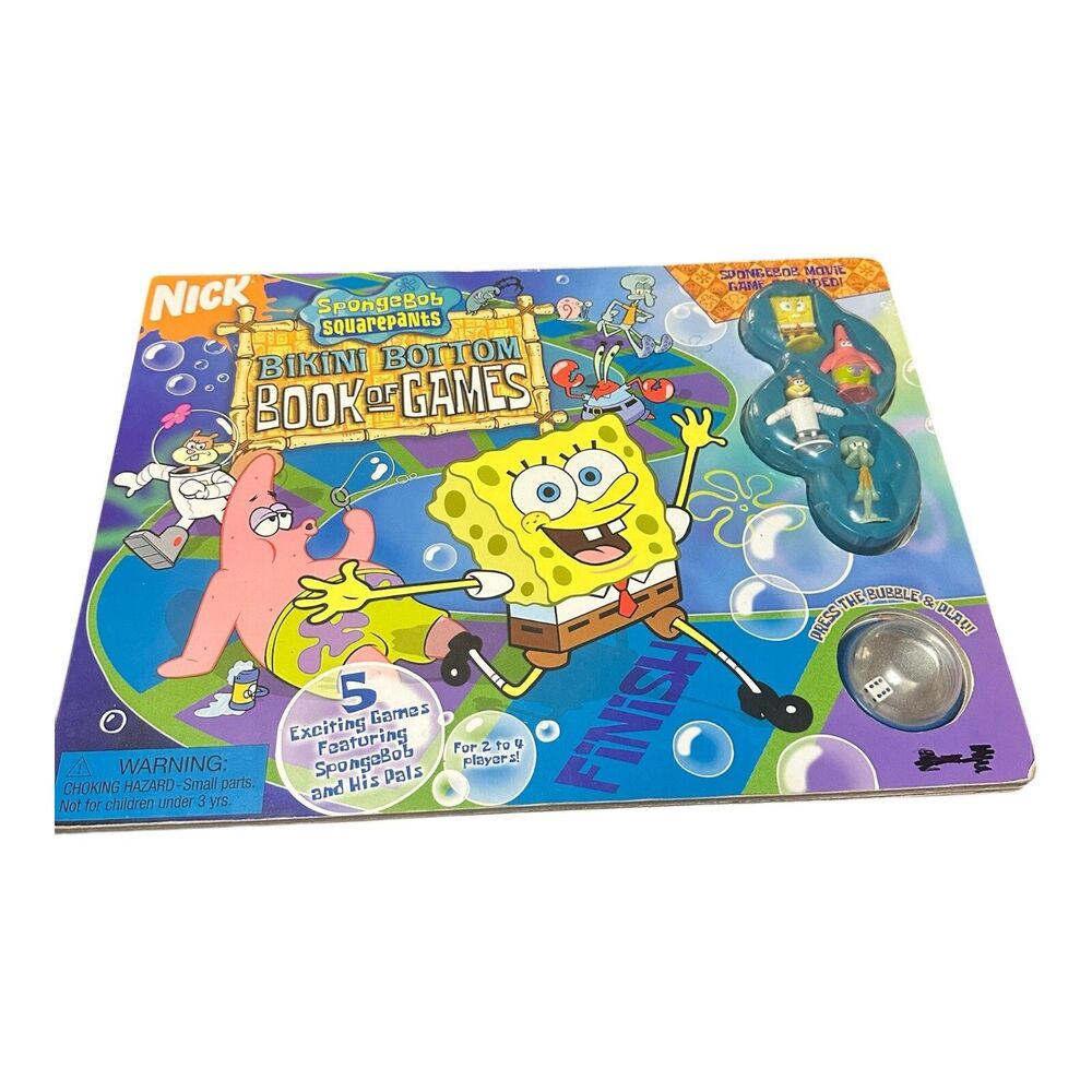 Spongebob Squarepants Bikini Bottom Book Of Games Complete Mini Figures 2004